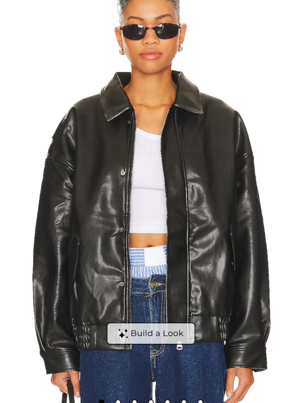 Lioness Revolve-Black Faux Leather Jacket with Tag - Size M